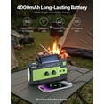 thumbnail image 4 of VEVOR Emergency Weather Radio, 4000mAh Battery, FM/AM/WB/NOAA Alert Solar Hand Crank Emergency Radio, with USB Charging Cable, SOS Alarm and Flashlight, 4 of 9