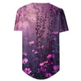 thumbnail image 4 of jtjvou Women's Round Neck Pullover Floral Tees Short Sleeve Blouse Going out Tops for Teen Trendy Fashion Casual Loose Summer Multicolor,S, 4 of 5