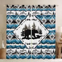 Castle Fairy Safari Bear Curtains Pack of 2 (42x84 Each) for Teens Adults,Bohemian Tribal Aztec Curtains Blackout,Hunting Theme Bedroom Curtains,Lightweight Room Decor
