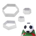 thumbnail image 4 of Juego de 4 cortadores de galletas hexagonales de balón de fútbol, ​​moldes de fondant para la Copa del Mundo de fútbol, ​​azúcar, pastel, postre TUNC Sencillez, 4 of 5