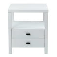 thumbnail image 2 of East at Main Westwood White Modern Solid Wood 2-Drawer Storage Nightstand with Black Accents, 2 of 10