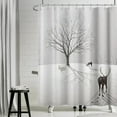 thumbnail image 3 of Winter Christmas Fabric Shower Curtains Wonderland Forest Funny Animal Waffle Bath Curtain Farmhouse Chriatmas Long Shower Curtain for Kids Bathroom Decor Waterproof with Hooks,72x72 Inch, 3 of 6