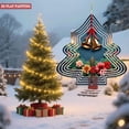 thumbnail image 2 of Stylish Metal Hanging Christmas Tree Wind Spinner - Modern Design with Golden Bells Pine Branches & Colorful Flowers for Garden Decor, 2 of 7