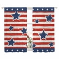thumbnail image 2 of 4th of July Semi Sheer Window Curtains 72 Inches Long, Independence Day Patriotic Red Striped Blue Star Rod Pocket Voile Chiffon Curtain Light Filtering Drapes for Living Room, 52"x72", 2 Panels, 2 of 9