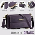 thumbnail image 5 of Compatible with Samsung Galaxy A15 Case Wallet with RFID Blocking Card Holder for Women and Men, Matte Soft PU Leather Magnetic Snap Flip Zipper Strap Wallet Phone Case,Purple, 5 of 7
