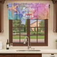 thumbnail image 6 of Summer Beach Starfish Curtain Valances for Windows, Kitchen Valance Window Treatments Panel 2 Pack, Vintage Romantic Palm Leaves Rod Pocket Short Curtains for Bathroom Bedroom 42 x 12 Inch, 6 of 8