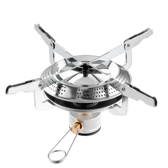 Portable Camping Gas Stove, Aluminum Foldable Backpacking Outdoor Stove Burner for Hiking, Picnic, BBQ