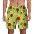 thumbnail image 2 of Picia Sunflower Leaves pattern Mens Swim Trunks with Compression Liner Stretch Beach Shorts Quick Dry with Zipper Pockets No-Chafing Board Shorts-XX-Large, 2 of 9