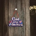 thumbnail image 5 of Usloyux 4th of July God Bless America Patriotic Sign for Front Door Decor, American Stars Stripes Wood Hanger for Outdoor Outside Porch, USA Memorial Day Wooden Wreath Indoor Wall Hanging Decoration, 5 of 9