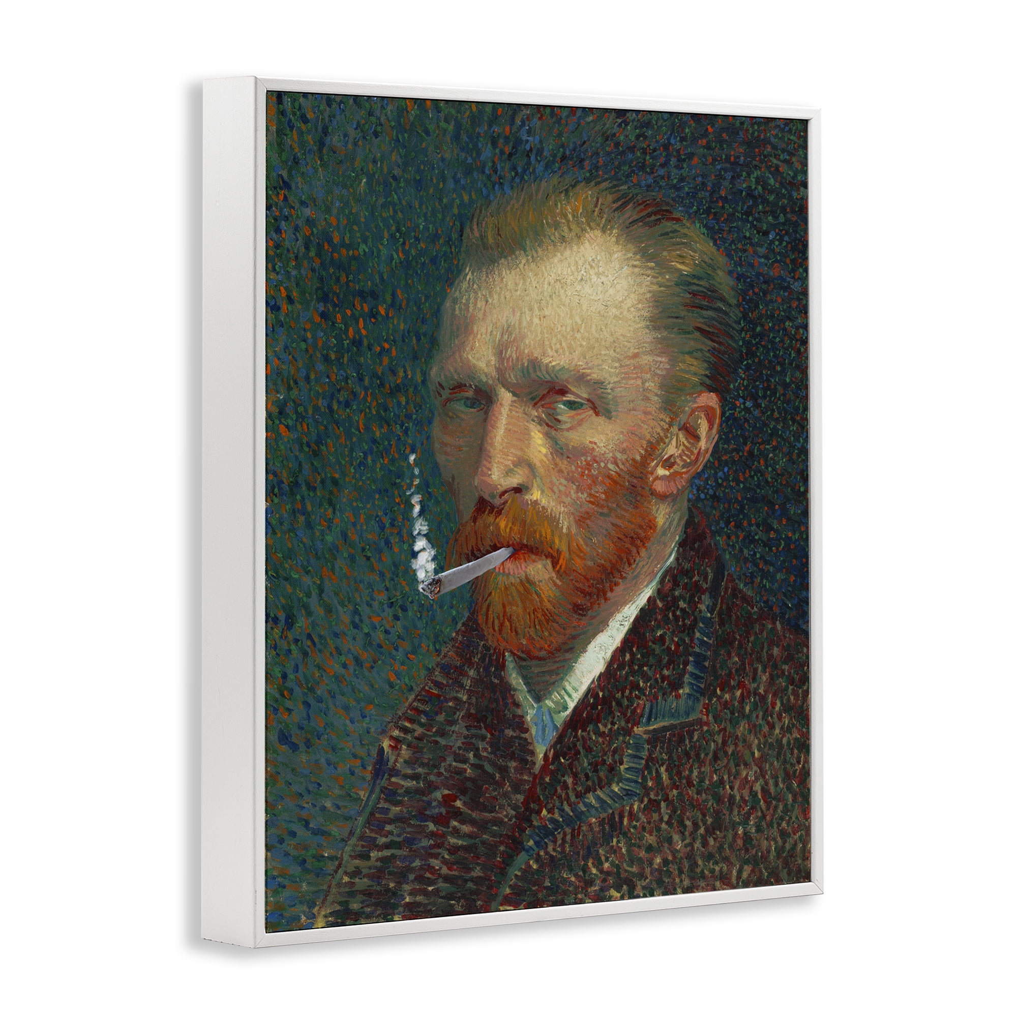 Van Gogh Portrait with Smoke White Framed Giclee Art, design by Masters Redux