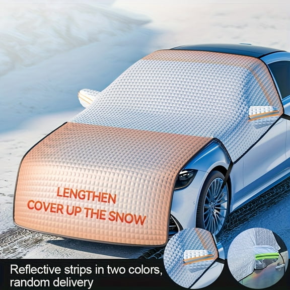Windshield Snow Cover for Cars, Trucks, Vans - Waterproof, Windproof Winter Frost and Ice Removal Sunshade With Side Mirror Covers