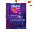 thumbnail image 3 of UXIEQU Skeleton Bath Decor Canvas Wall Art Print 15.75x11.81 Inches, 3 of 8