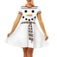 thumbnail image 3 of Vestido de Navidad con estampado de muñeco de nieve blanco para mujer, manga corta, elegante, Vintage, fiesta, bata, ropa informal para mujer, nuevo, 3 of 5