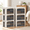 Lvory White-15.7x11.8x7.8inch(22L), variant on Beige 19.7x15.7x13 inch(66L) 6 Pack Linen Fabric Foldable Storage Chest Boxes with Metal Frame