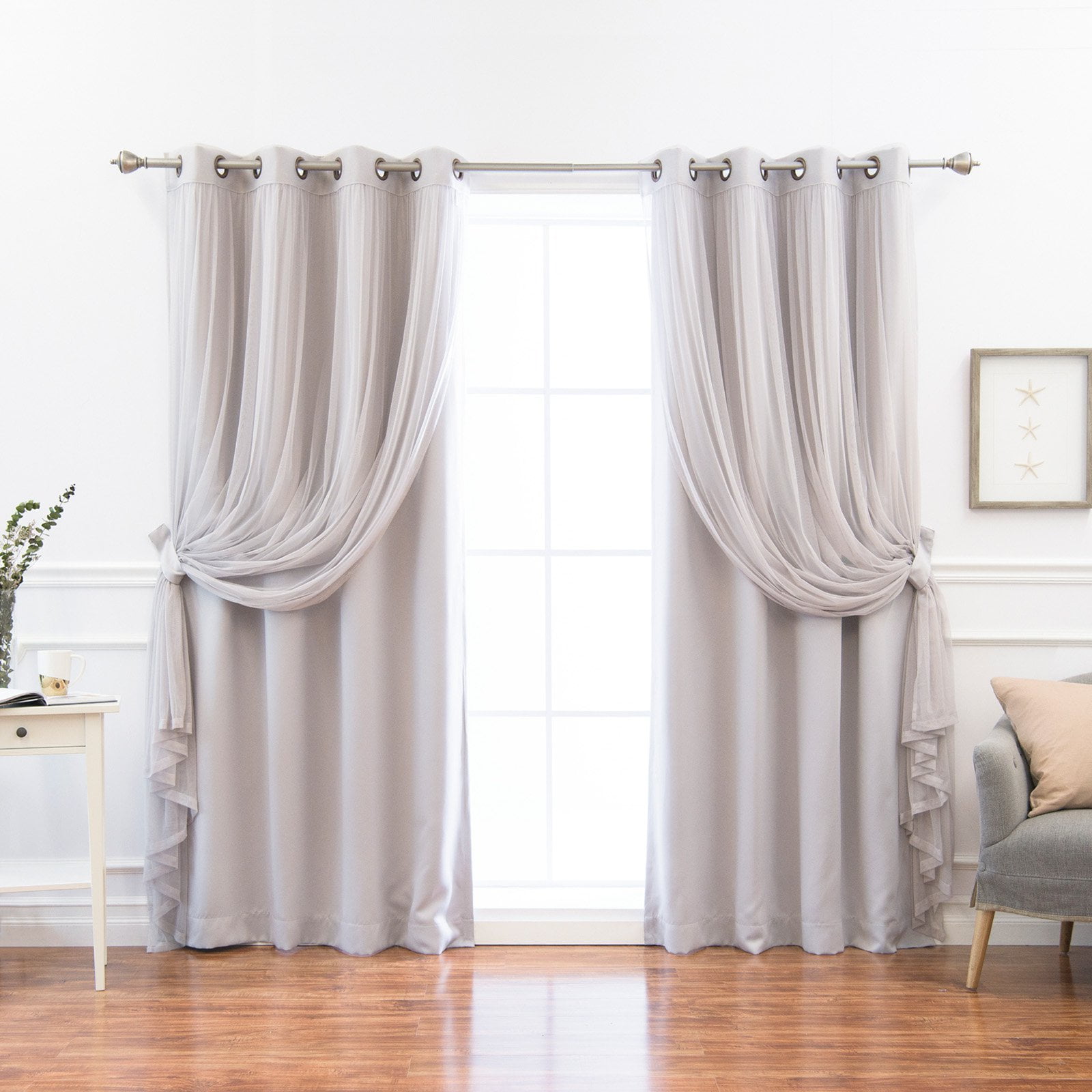 Best Home Fashion Mix and Match Pastel Blackout and Colored Tulle