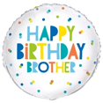 thumbnail image 1 of Unique Party - Globo de Aluminio Diseño Redondo Brother Feliz Cumpleaños (Blanco, Azul, Amarillo), 1 of 2