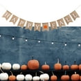 thumbnail image 2 of Happy Fall Letters Bunting Banner Decoration Linen Burlap Banner Swallowtail Pull Flag Party Supplies for Thanksgiving (Maple), 2 of 7