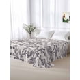 thumbnail image 5 of Spring Flowers King Size Flat Sheet, Wrinkleproof & Fadeproof Cooling Flat Bed Sheet Only, Farmhouse Purple Pastoral Floral Leaf Breathable Soft Bedding Top Sheets 105 x 98 Inches, 5 of 8