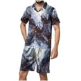 thumbnail image 1 of Pantalones Casuales para Hombre, Blusa de Manga Corta con Impresión de Botón de Giro Y Conjunto de Pantalones Hechos de Poliéster para el Uso Diario de Verano, Blusa de Manga Corta, 1 of 5
