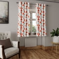 thumbnail image 2 of Ambesonne Fox Grommet Curtain, Forest Animals and Foliage, 50" x 54", Dark Coral Almond Green, 2 of 6