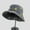 Black, variant on Women's Denim Bucket Hat Foldable with Smiley Face Embroidery- Dark Blue