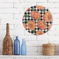 thumbnail image 7 of Round Digital Clock Autumn Pumpkins with Black and White Gingham Pattern Creative Decorative Quiet Not Ticking Clock,Bedroom Living Room Bathroom Kitchen Office Wall Ornament, 10In, 7 of 7