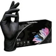 thumbnail image 2 of Disposable Nitrile Gloves 3.5-4MIL Food-Grade Latex-Free Powder-Free for Cooking Cleaning Chores Home Office Food Preparation(Black L), 2 of 8