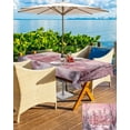thumbnail image 5 of Fsddascl Pink Christmas Outdoor Tablecloth - 60x84 Inch Rectangle Dining Table Cover, Pink Town Snowflake Xmas Tree Waterproof Outdoor Table Cloth with Umbrella Hole & Zipper for Picnic/Patio/Party, 5 of 7