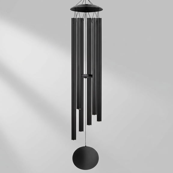 Black 66" Large Outdoor Wind Chimes with Deep Tuned Tone and Thickened Aluminum Tubes