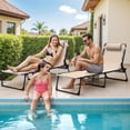 thumbnail image 4 of WLXIANG Lounge Beach Chair for Adults, Outdoor Sun Tanning Chair, Portable Folding Camping Lay Chaise Lounge Chairs for Outside Beach Pool Reading, Sunbathing (1, Beige), 4 of 8