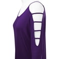 thumbnail image 4 of Made by Johnny Women's 3/4 Sleeve Hollowed Out Shoulder Top XXL DARK_PURPLE, 4 of 6