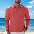 thumbnail image 2 of Afdoent Golf Polo Shirts For Men Solid Color Lapel Button Open Collar Sports Base Shirt For Male Leisure Loose Comfortable Trendy Business Long Sleeve Shirt Classic Sport Shirts, 2 of 6