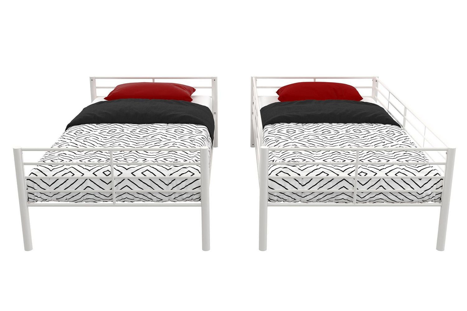 Convertible Twin over Twin Metal Bunk Bed