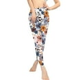thumbnail image 2 of DISNIMO Flower Printed Yoga Leggings for Women High Waist, Women's Workout Leggings Tummy Control, Breathable Yoga Pants Leggings for Yoga Gym Running, Multicolor, 2XL, 2 of 6