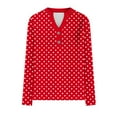 thumbnail image 5 of Olyvenn Long Sleeve Fall Fashion Blouses and Tops for Women Dressy Casual Cute Polka Dot Print V Neck T-Shirts Office Wear Red XXL, 5 of 5
