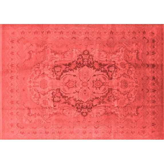 Ahgly Company Indoor Rectangle Oriental Red Industrial Area Rugs, 7' x 10'