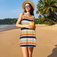 thumbnail image 3 of Fotbe Colorful Pastel Stripes Vestido de Verano sin Mangas para Mujer – Vestido Midi Línea A, Estilo Camiseta Floral, Vestido Playero Casual y Fluido, 3 of 7