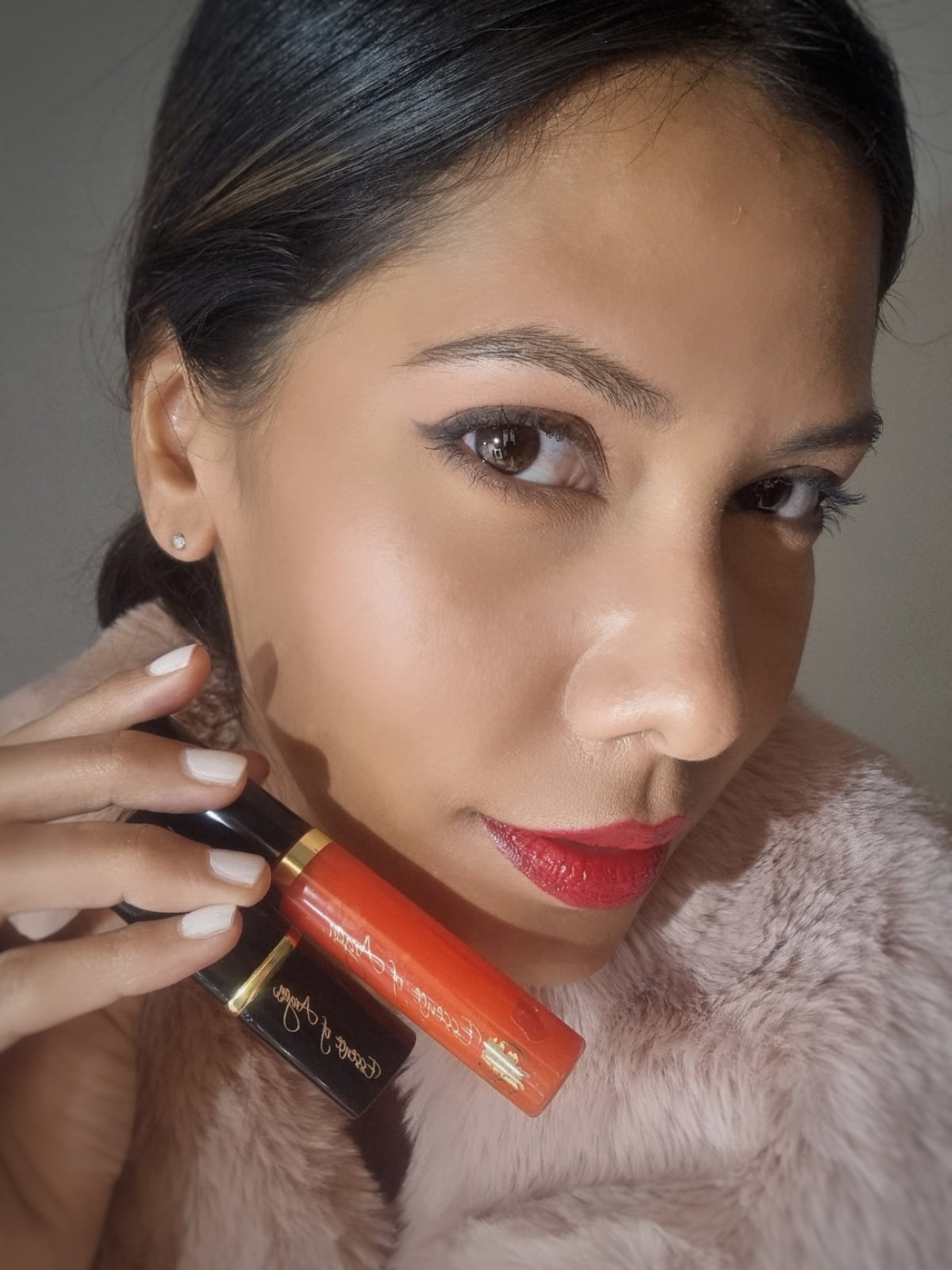 Essence of Argan Lip Gloss, Organic, Moisturizing, Plumping, Clear Red