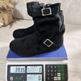 thumbnail image 4 of Plus Size Women's Mid-Calf Boots Fleece Lined Round Toe Side Zipper Flat Sole Warm Wide Calf Boots, 4 of 7