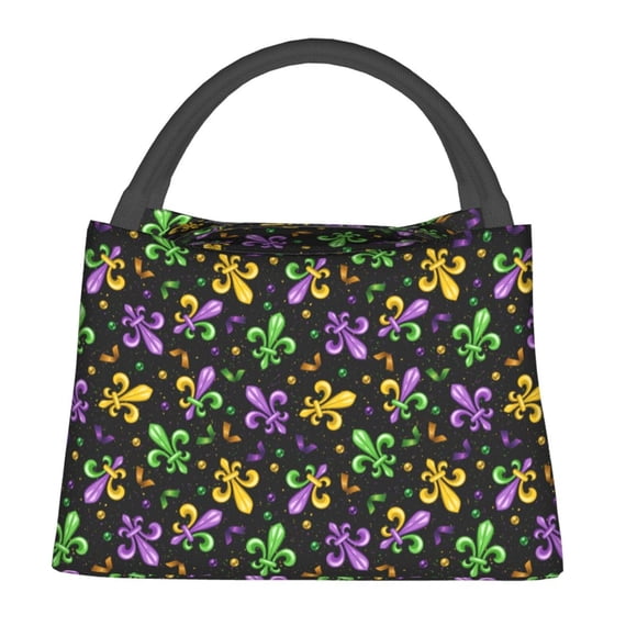 Fotbe Mardi Gras Carnival4 Bolsa Térmica Portátil con Estampado, Bolsa de Entrega de Alimentos Aislada, Bolsa Reutilizable de Gran Capacidad para Comidas y Supermercado