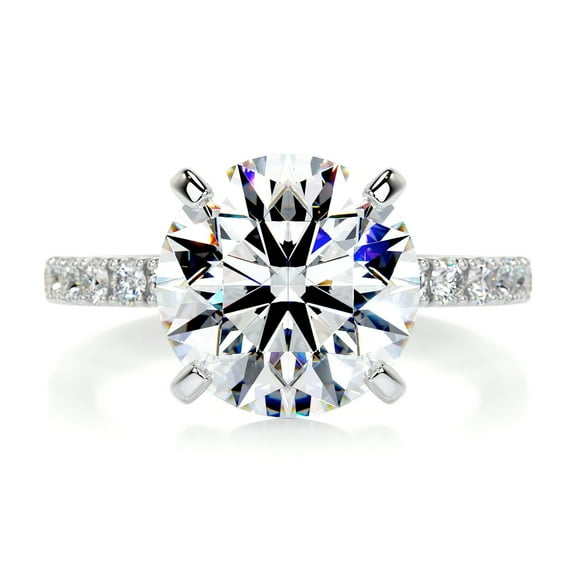 Alor Jewel 2 Ct Round Cut Eternity Moissanite Ring - Gorgeous Moissanite - 14K White Gold Plated - Women's Engagement Ring - Unique Gift for Her on Anniversaries or Birthdays