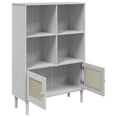 thumbnail image 6 of vidaXL Bookcase Bookshelf Storage Cabinet SENJA Rattan Look Solid Wood Pine, 6 of 24