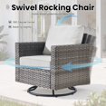thumbnail image 3 of ODELIO 8-Piece Wicker Patio Furniture Set, PE Rattan Outdoor Conversation Set with Swivel Rocking Chairs & LED Lighted Coffee Table, Patio Seating for Backyard, Porch & Deck, Light Gray, 3 of 8