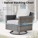 ODELIO 10-Piece Outdoor Wicker Patio Furniture Set, All-Weather PE ...