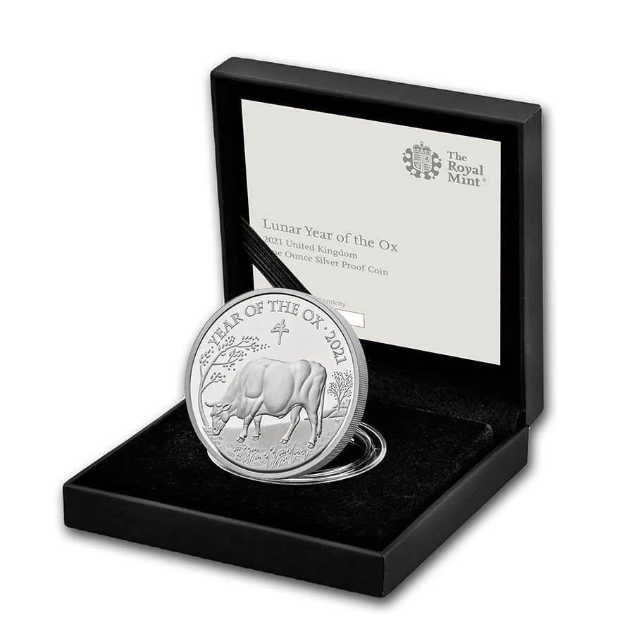 Box & COA SKU#218292 Details about   2021 Great Britain 1 oz Silver Year of the Ox Proof