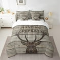 thumbnail image 2 of Erosebridal Brown Hunting Deer Bed in a Bag Full Size,Wild Life Animal Bed Set,Gray Old Barn Door Bedding Full Size,Super Cozy Room Decoration,7 Pieces, 2 of 6