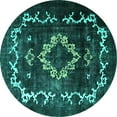 thumbnail image 1 of Ahgly Company Indoor Round Persian Turquoise Blue Bohemian Area Rugs, 4' Round, 1 of 4