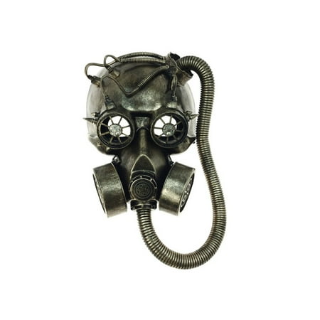 KBW Steampunk Costume Big Tube Goggles Gas Face Mask, Gold,