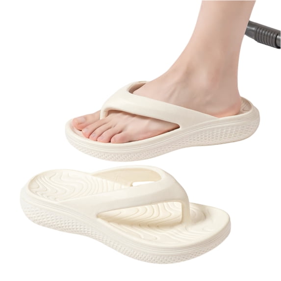 Willtoo Womens EVA Orthopedic Thick Sole Flip Flops Summer Round Toe Arch Support Soft Sole Thong Sandals for Beach Walking Shower Indoor Outdoor
