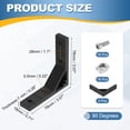 thumbnail image 2 of Uxcell 4Set Soportes de esquina de 90 grados, 78x78x18mm, accesorios de aluminio, conectores de soporte con tornillos y tuercas, negro, 2 of 7